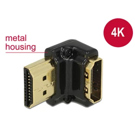 DeLock Adapter High Speed HDMI with Ethernet – HDMI-A female > HDMI-A male 4K 90° angled down Black speciális átalakító