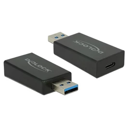 DeLock Converter USB 3.1 Gen 2 Type-A male > USB Type-C female Active Black speciális átalakító