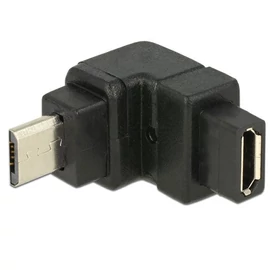 DeLock USB 2.0 Micro-B male > USB 2.0 Micro-B female angled up Adapter Black speciális átalakító