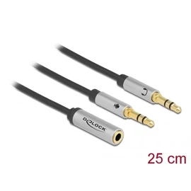 DeLock Headset Adapter 1 x 3.5 mm 4 pin Stereo jack female to 2 x 3.5 mm 3 pin Stereo jack male (CTIA) speciális átalakító