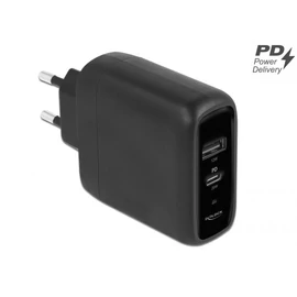 DeLock USB Charger USB Type-C PD 3.0 and USB Type-A with 20 W + 12W Black töltő