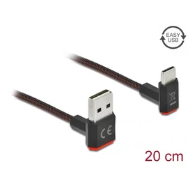 DeLock EASY-USB 2.0 Cable Type-A male to USB Type-C male angled up / down 0.2m Black kábel