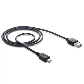 DeLock Cable EASY-USB 2.0 Type-A male > USB 2.0 Type Mini-B male 1m Black kábel