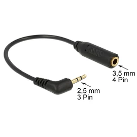 DeLock Audio Cable Stereo jack 2,5mm 3 pin male angled > Stereo jack 3,5mm 4 pin female kábel