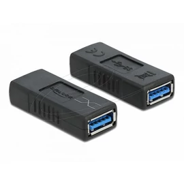DeLock USB 3.0 Adapter Type-A female to Type-A female (crossed) Black speciális átalakító