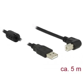 DeLock USB 2.0 Type-A male > USB 2.0 Type-B male angled 5m Black kábel