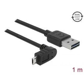 DeLock USB-A to microUSB male/male cable 1m Black kábel