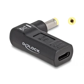 DeLock Adapter for Laptop Charging Cable USB Type-C female to HP 4.8 x 1.7 mm male 90° angled Black speciális átalakító