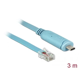 DeLock Adapter USB 2.0 Type-C male > 1 x Serial RS-232 RJ45 male 3.0m Blue kábel