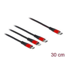 DeLock USB Charging 3 in 1 USB Type-C to Lightning/Micro USB/USB Type-C 30cm Cable kábel