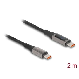 DeLock USB-C to USB-C male/male cable 2m Black kábel