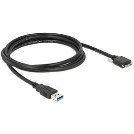 DeLock Cable USB 3.0 type A male > USB 3.0 type Micro-B male with screws 2m kábel