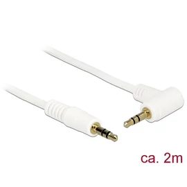 DeLock Stereo Jack Cable 3.5 mm 3 pin male > male angled 2m white kábel