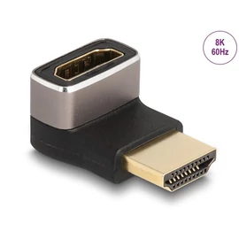 DeLock HDMI Adapter male to female 90° downwards angled 8K 60Hz Grey metal speciális átalakító