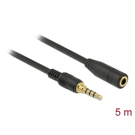 DeLock Stereo Jack Extension Cable 3.5mm 4 pin male to female 5m Black kábel