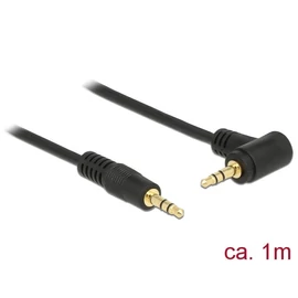 DeLock Stereo Jack Cable 3.5 mm 3 pin male > male angled 1m Black kábel