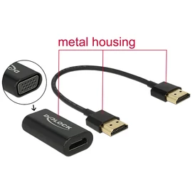 DeLock Adapter HDMI-A male > VGA female Metal Housing with 15cm cable speciális átalakító