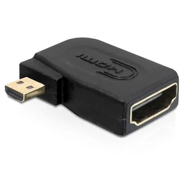 DeLock Adapter High Speed HDMI with Ethernet - micro D male > A female angled sideways speciális átalakító