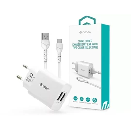Devia Smart Series Charger Suit 2,4A with Type-C Cable 1m White töltő