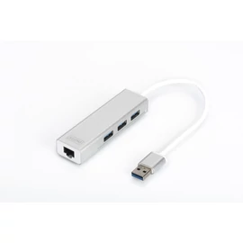 Digitus USB 3.0, 3-ports HUB & Gigabit LAN adapter hálókártya