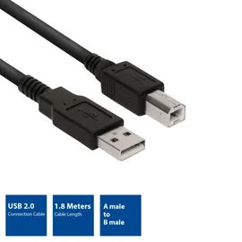 Eminent USB 2.0 connection cable A male - USB B male 3m Black kábel