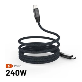 FIXED Magnetic Braided Cable USB-C/USB-C, 1,2m USB2.0 240W Gray kábel
