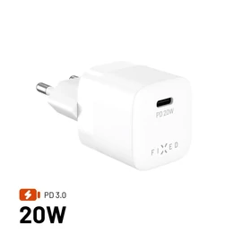 FIXED Mini USB-C Reise-Ladegerät 20W White töltő
