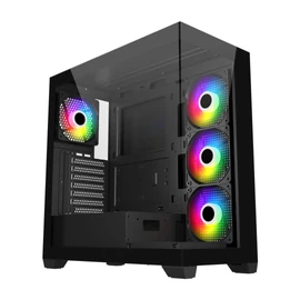 FSP M340 RGB Tempered Glass Black gépház