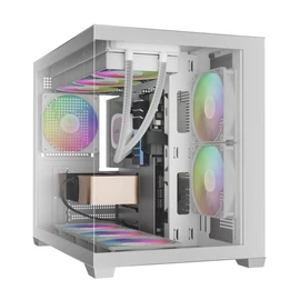 Gamdias Aura GC10M V2 WH ARGB Tempered Glass White gépház