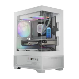 Gamdias Aura GC9M ELITE ARGB Tempered Glass White gépház