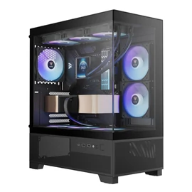 Gamdias Aura GC12 ARGB Tempered Glass Black gépház