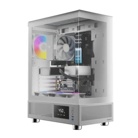 Gamdias Atlas E1 ARGB Tempered Glass White gépház