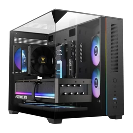 Gamdias Atlas M3M Tempered Glass Black gépház