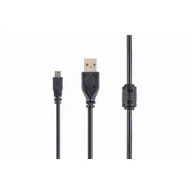 Gembird CCF-USB2-AM5P-6 USB 2.0 A- MINI 5PM cable with ferrite core 1,8m Black kábel