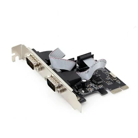 Gembird SPC-22 2 serial port PCI-Express add-on card, with extra low-profile bracket bővítőkártya