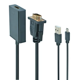 Gembird A-VGA-HDMI-01 VGA to HDMI adapter cable 0,15m Black speciális átalakító