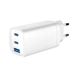 Gembird 3-port 65W GaN USB PowerDelivery fast charger White töltő