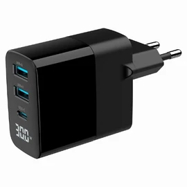 Gembird 3-Port 30W USB Fast Charger Black töltő
