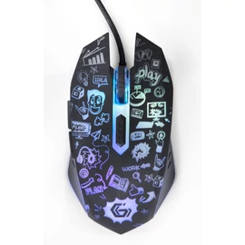Gembird MUS-6B-GRAFIX-01 optical mouse Black egér