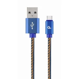 Gembird CC-USB2J-AMCM-1M-BL Premium jeans (denim) Type-C USB cable with metal connectors 1m Blue kábel