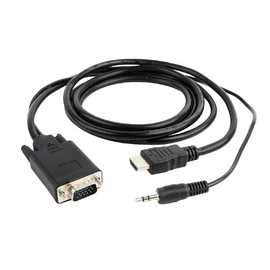 Gembird A-HDMI-VGA-03-6 HDMI to VGA and audio adapter cable single port 1,8m Black kábel