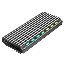 Gembird EE2280-U3C-03 M.2 NVMe RGB drive USB3.1 enclosure Black mobilrack / beépítő keret