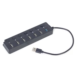 Gembird UHB-U3P1U2P6P-01 7-portos 1xUSB3.1 + 6xUSB2.0 HUB Black usb hub