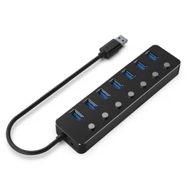 Gembird UHB-U3P7P-01 7-portos USB3.1 HUB Black usb hub