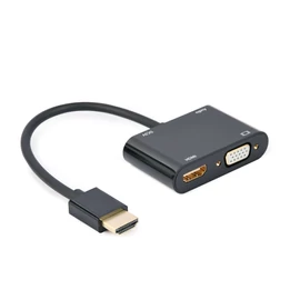Gembird A-HDMIM-HDMIFVGAF HDMI male to HDMI female + VGA female + audio adapter cable Black speciális átalakító