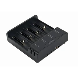 Gembird BC-USB-02 Ni-MH + Li-ion Fast Battery Charger Black töltő