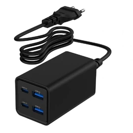 Gembird 4-port 65 W GaN USB PowerDelivery fast charger Black töltő
