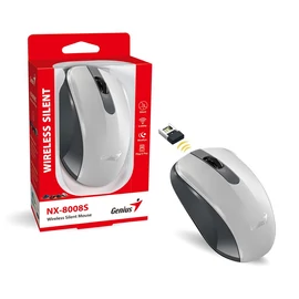 Genius NX-8008S Wireless Silent mouse White/Grey egér