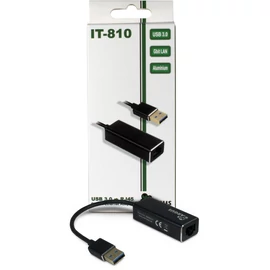 Inter-Tech Argus IT-810 USB Gigabit Ethernet Adapter Black hálókártya