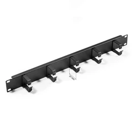 Keline 19”-os fém patch rendező panel 37 mm-es gyűrűkkel kábel